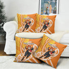 Personalized Greater Western Sydney Giants Pillow Cover Polynesian Tribal Giant Mascot With Hibiscus Floral Art