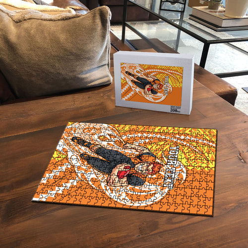 Personalized Greater Western Sydney Giants Puzzle Polynesian Tribal Giant Mascot With Hibiscus Floral Art