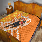 Personalized Greater Western Sydney Giants Quilt Polynesian Tribal Giant Mascot With Hibiscus Floral Art