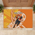 Personalized Greater Western Sydney Giants Rubber Doormat Polynesian Tribal Giant Mascot With Hibiscus Floral Art