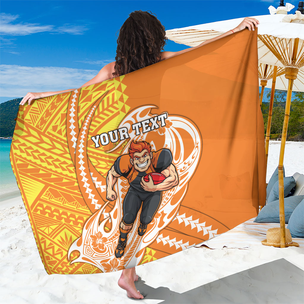 Personalized Greater Western Sydney Giants Sarong Polynesian Tribal Giant Mascot With Hibiscus Floral Art