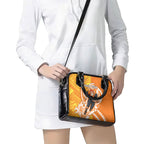Personalized Greater Western Sydney Giants Shoulder Handbag Polynesian Tribal Giant Mascot With Hibiscus Floral Art