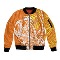 Personalized Greater Western Sydney Giants Sleeve Zip Bomber Jacket Polynesian Tribal Giant Mascot With Hibiscus Floral Art