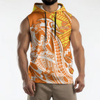 Personalized Greater Western Sydney Giants Sleeveless Hoodie Polynesian Tribal Giant Mascot With Hibiscus Floral Art