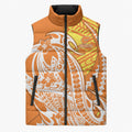 Personalized Greater Western Sydney Giants Sleeveless Puffer Jacket Polynesian Tribal Giant Mascot With Hibiscus Floral Art