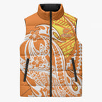 Personalized Greater Western Sydney Giants Sleeveless Puffer Jacket Polynesian Tribal Giant Mascot With Hibiscus Floral Art
