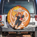 Personalized Greater Western Sydney Giants Spare Tire Cover Polynesian Tribal Giant Mascot With Hibiscus Floral Art