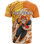Personalized Greater Western Sydney Giants T Shirt Polynesian Tribal Giant Mascot With Hibiscus Floral Art