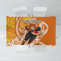 Personalized Greater Western Sydney Giants Tablecloth Polynesian Tribal Giant Mascot With Hibiscus Floral Art