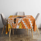 Personalized Greater Western Sydney Giants Tablecloth Polynesian Tribal Giant Mascot With Hibiscus Floral Art
