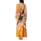Personalized Greater Western Sydney Giants Tank Maxi Dress Polynesian Tribal Giant Mascot With Hibiscus Floral Art