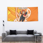 Personalized Greater Western Sydney Giants Tapestry Polynesian Tribal Giant Mascot With Hibiscus Floral Art