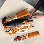 Personalized Greater Western Sydney Giants Umbrella Polynesian Tribal Giant Mascot With Hibiscus Floral Art