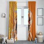 Personalized Greater Western Sydney Giants Window Curtain Polynesian Tribal Giant Mascot With Hibiscus Floral Art