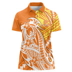 Personalized Greater Western Sydney Giants Women Polo Shirt Polynesian Tribal Giant Mascot With Hibiscus Floral Art