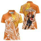 Personalized Greater Western Sydney Giants Women Polo Shirt Polynesian Tribal Giant Mascot With Hibiscus Floral Art