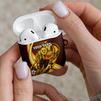 Personalized Hawthorn Hawks AirPods Case Polynesian Tribal Hawk Mascot With Hibiscus Flower Art