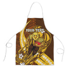 Personalized Hawthorn Hawks Apron Polynesian Tribal Hawk Mascot With Hibiscus Flower Art