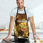 Personalized Hawthorn Hawks Apron Polynesian Tribal Hawk Mascot With Hibiscus Flower Art