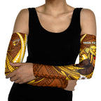 Personalized Hawthorn Hawks Arm Sleeves Polynesian Tribal Hawk Mascot With Hibiscus Flower Art