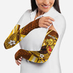 Personalized Hawthorn Hawks Arm Sleeves Polynesian Tribal Hawk Mascot With Hibiscus Flower Art