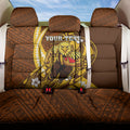 Personalized Hawthorn Hawks Back Car Seat Cover Polynesian Tribal Hawk Mascot With Hibiscus Flower Art