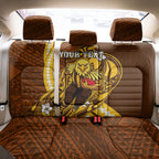 Personalized Hawthorn Hawks Back Car Seat Cover Polynesian Tribal Hawk Mascot With Hibiscus Flower Art