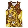 Personalized Hawthorn Hawks Basketball Jersey Polynesian Tribal Hawk Mascot With Hibiscus Flower Art