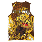 Personalized Hawthorn Hawks Basketball Jersey Polynesian Tribal Hawk Mascot With Hibiscus Flower Art