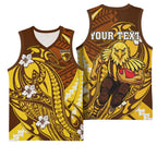 Personalized Hawthorn Hawks Basketball Jersey Polynesian Tribal Hawk Mascot With Hibiscus Flower Art