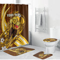 Personalized Hawthorn Hawks Bathroom Set Polynesian Tribal Hawk Mascot With Hibiscus Flower Art