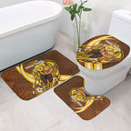 Personalized Hawthorn Hawks Bathroom Set Polynesian Tribal Hawk Mascot With Hibiscus Flower Art
