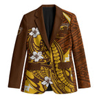 Personalized Hawthorn Hawks Blazer Polynesian Tribal Hawk Mascot With Hibiscus Flower Art
