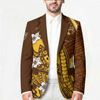 Personalized Hawthorn Hawks Blazer Polynesian Tribal Hawk Mascot With Hibiscus Flower Art