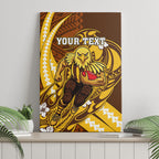 Personalized Hawthorn Hawks Canvas Wall Art Polynesian Tribal Hawk Mascot With Hibiscus Flower Art