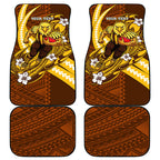 Personalized Hawthorn Hawks Car Mats Polynesian Tribal Hawk Mascot With Hibiscus Flower Art