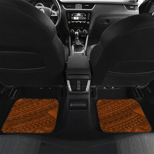Personalized Hawthorn Hawks Car Mats Polynesian Tribal Hawk Mascot With Hibiscus Flower Art