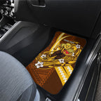 Personalized Hawthorn Hawks Car Mats Polynesian Tribal Hawk Mascot With Hibiscus Flower Art