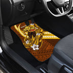 Personalized Hawthorn Hawks Car Mats Polynesian Tribal Hawk Mascot With Hibiscus Flower Art