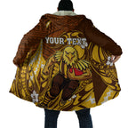 Personalized Hawthorn Hawks Cloak Polynesian Tribal Hawk Mascot With Hibiscus Flower Art