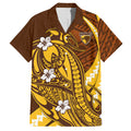Personalized Hawthorn Hawks Hawaiian Shirt Polynesian Tribal Hawk Mascot With Hibiscus Flower Art