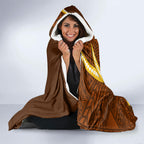 Personalized Hawthorn Hawks Hooded Blanket Polynesian Tribal Hawk Mascot With Hibiscus Flower Art