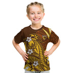 Personalized Hawthorn Hawks Kid T Shirt Polynesian Tribal Hawk Mascot With Hibiscus Flower Art