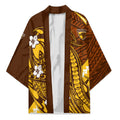Personalized Hawthorn Hawks Kimono Polynesian Tribal Hawk Mascot With Hibiscus Flower Art
