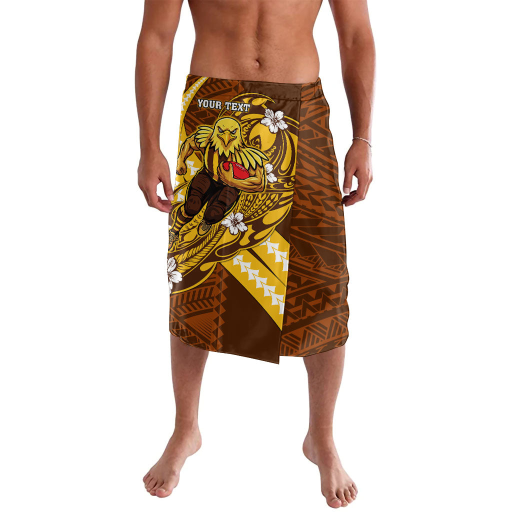 Personalized Hawthorn Hawks Lavalava Polynesian Tribal Hawk Mascot With Hibiscus Flower Art