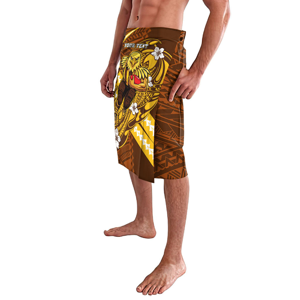 Personalized Hawthorn Hawks Lavalava Polynesian Tribal Hawk Mascot With Hibiscus Flower Art