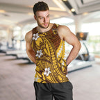 Personalized Hawthorn Hawks Men Tank Top Polynesian Tribal Hawk Mascot With Hibiscus Flower Art