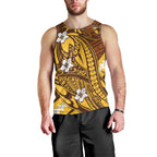 Personalized Hawthorn Hawks Men Tank Top Polynesian Tribal Hawk Mascot With Hibiscus Flower Art