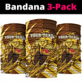 Personalized Hawthorn Hawks Neck Gaiter Polynesian Tribal Hawk Mascot With Hibiscus Flower Art