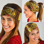 Personalized Hawthorn Hawks Neck Gaiter Polynesian Tribal Hawk Mascot With Hibiscus Flower Art